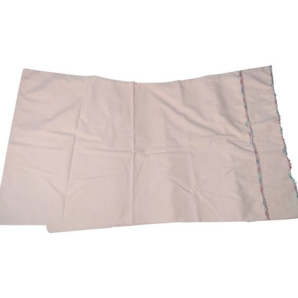Vintage Pacific Miracale Crotchet Trim Standard Pillowcases 42 x 36 Pink READ - Picture 3 of 6
